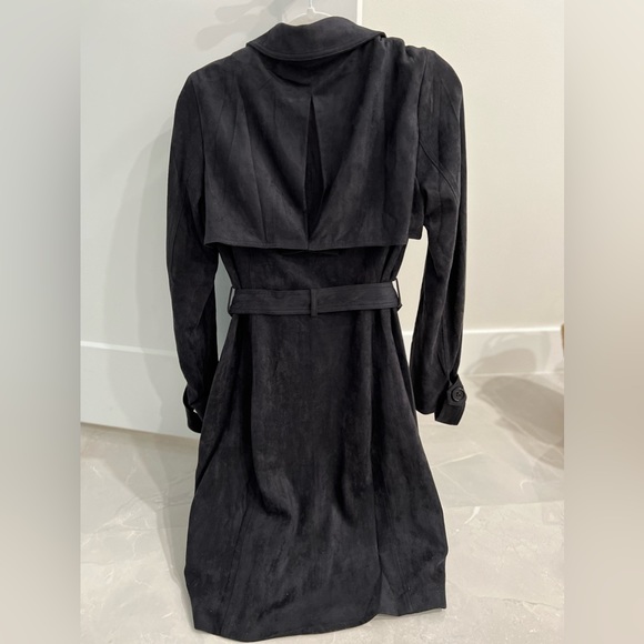 SugarLips faux suede navy trench coat - Picture 8 of 8